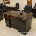 Lighting Color Glossy Walnut Veneer Wooden Design Staff Desk (HY-D8602)